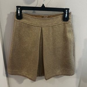 Banana Republic Gold Textured Mini Skirt with Pockets